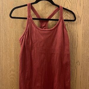 Women's Ribbed Red Tank Top